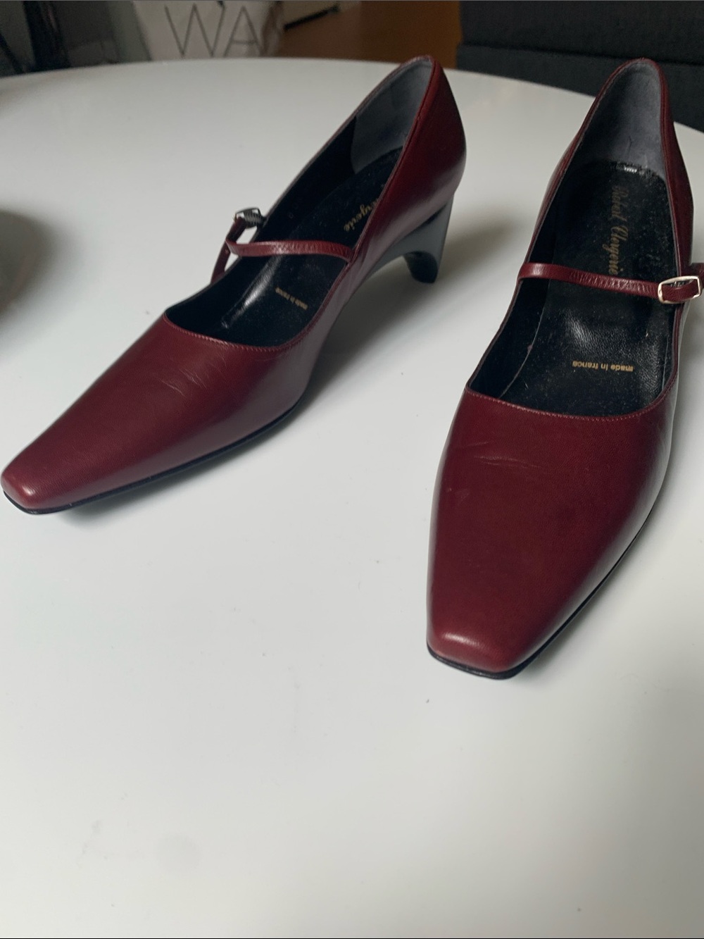 Robert Clergerie Women’s Mary Jane Pump in Burgundy Leather